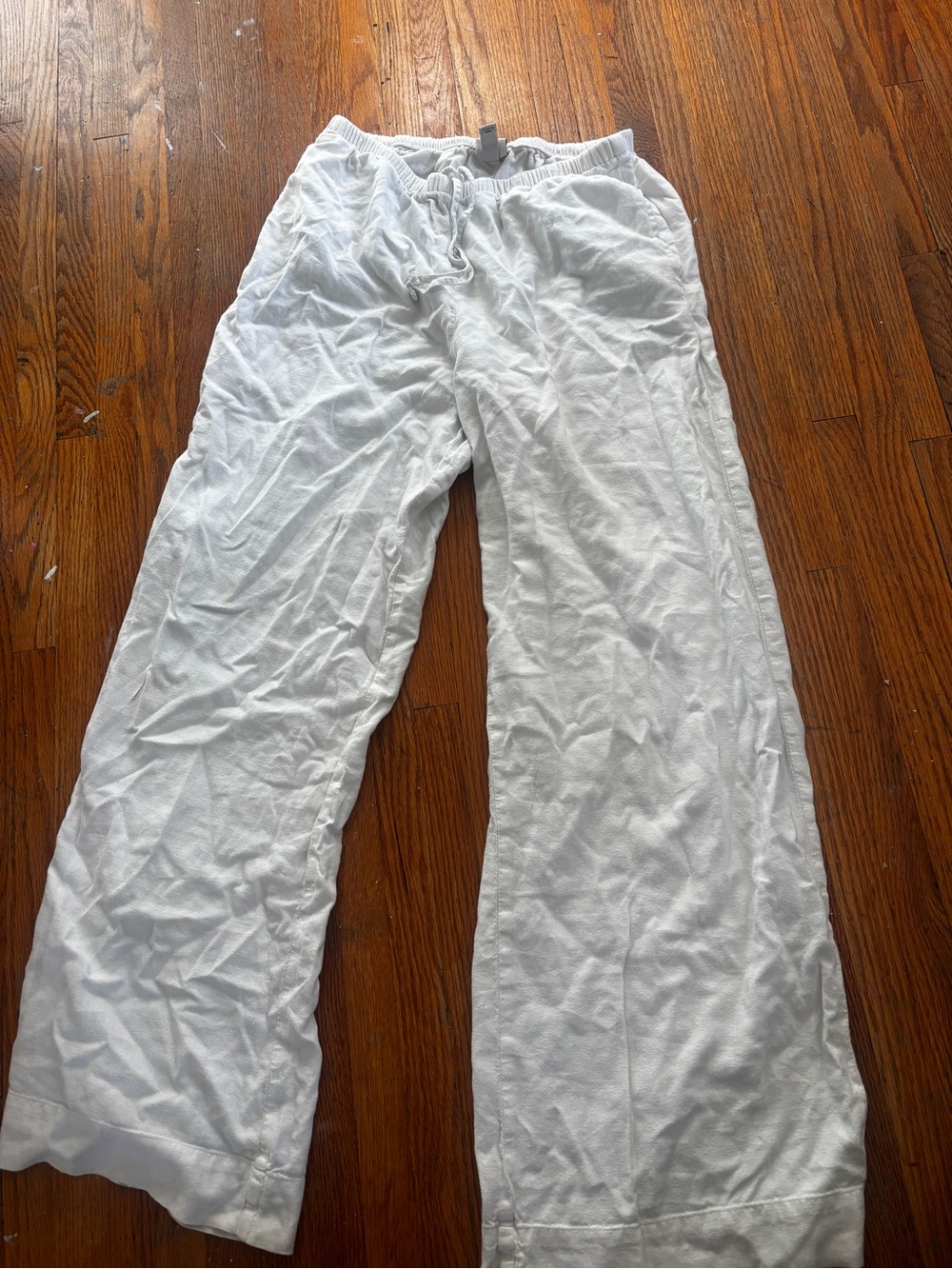 Women’s Linen Flowy Pants With Tie Drawstring- Never Worn